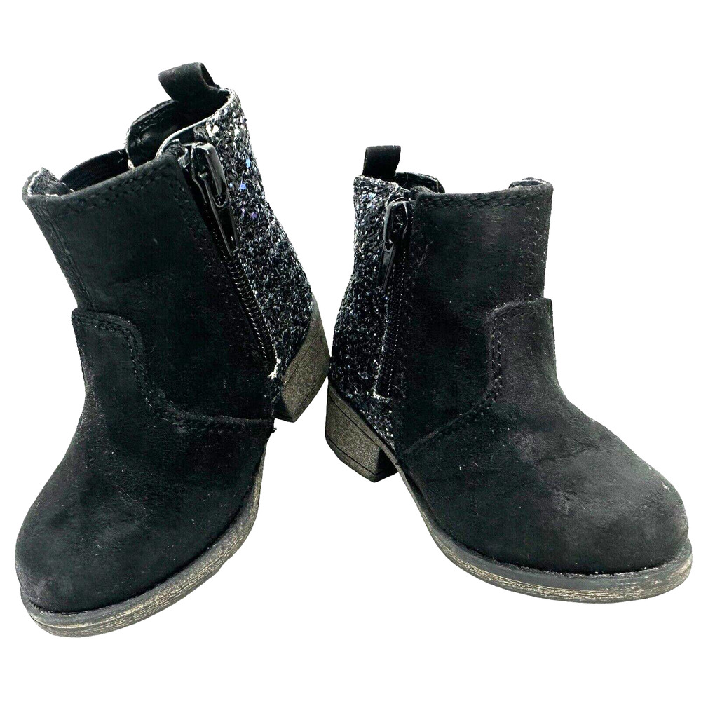 Sarah-Jayne Adison Black‎ Suede & Glitter Little Girls Size 5